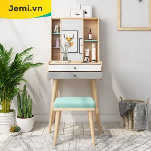 Bàn Trang Điểm Nhỏ, Bàn Trang Điểm Xám Xanh Mới BTDXX01