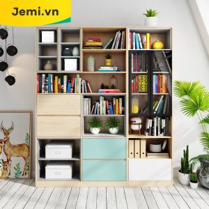 Kệ Sách Xám Xanh, Kệ Sách Đẹp, Kệ Sách Mới Nhất KSXX03