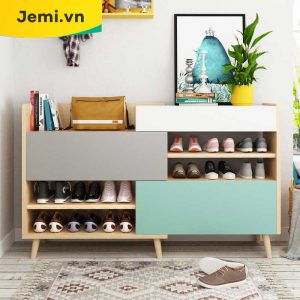 Tủ Giày Đẹp, Tủ Giày Xám Xanh, Mẫu Tủ Giày Mới Nhất TGXX